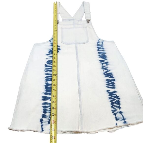 Wild Fable‎ Women's Tie Dye Denim Pinafore Mini Short Jean Dress Overalls Blue M - Picture 11 of 14